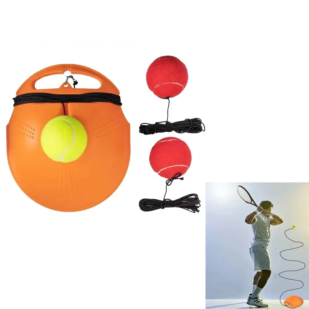

Heavy Duty Tennis Training Equipment 1 Set Self Duty Rebound Tennis Trainer Sparring Device Rebound Ball with Long Elastic Rope