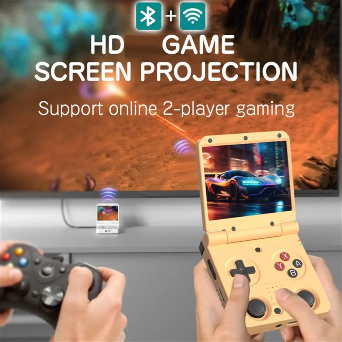 RECOMENDAR】Flip V2 Handheld Video Game Console 128GB 3.5Inch IPS Screen Open Source Game Console -Compatible Game Pad Gray