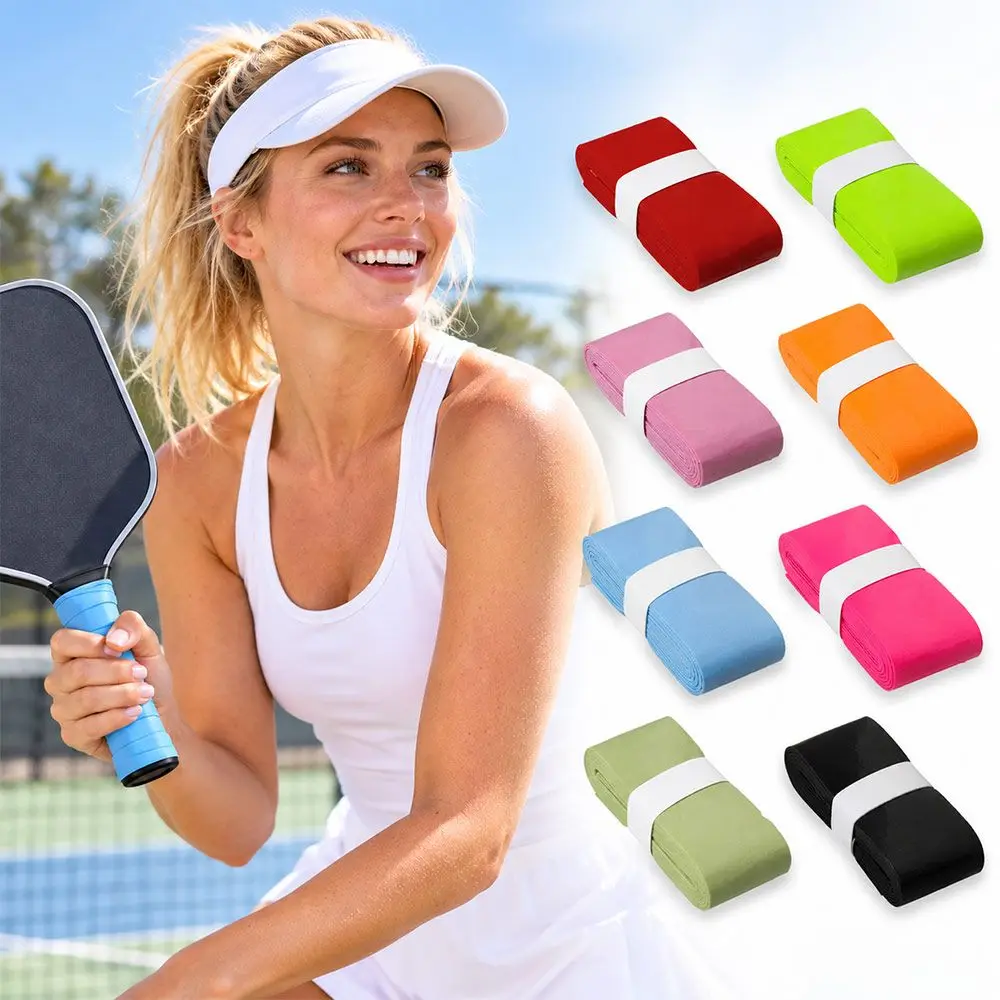 PU Pickleball Paddle Handle Wrap Tape Solid Color Sweat-Absorbent Badminton Handle Wrap Tape Anti-slip Shock-Absorbing