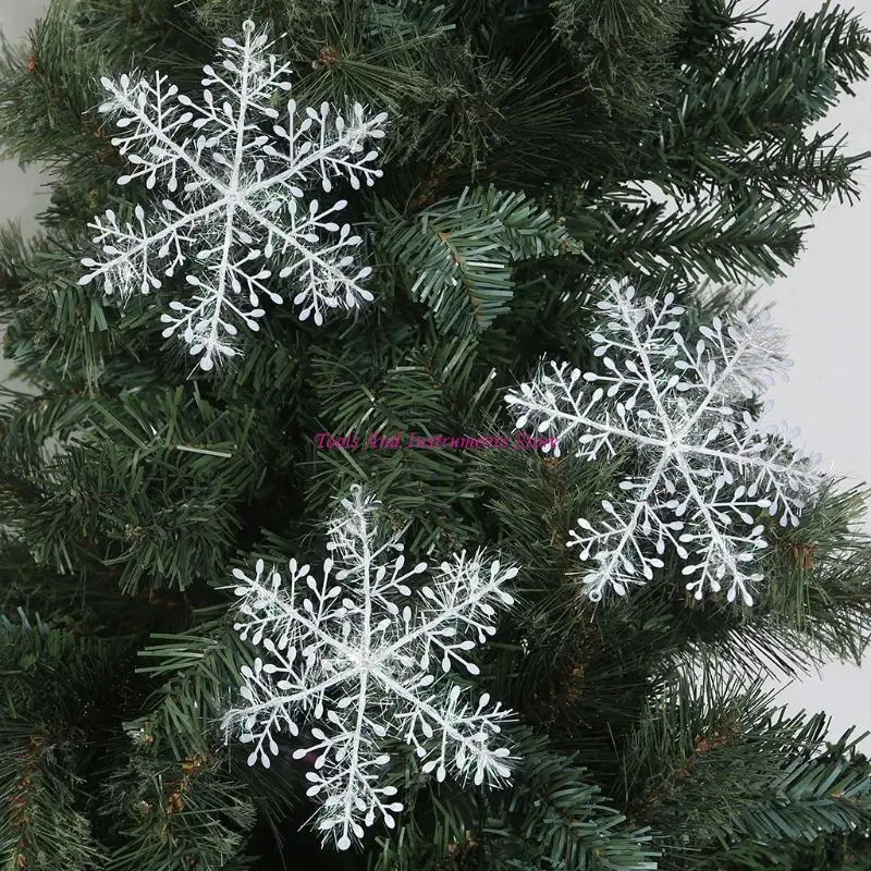 Ornamenti fiocchi neve bianchi Decorazione albero Natale Donting C7AC
