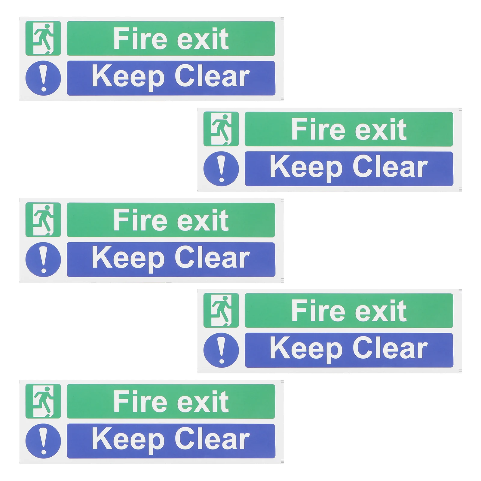 

5 Pcs Exit Reminder Stickers Emergency Door Access Signs Not Block Security Logo Label Paper Indicators Signage