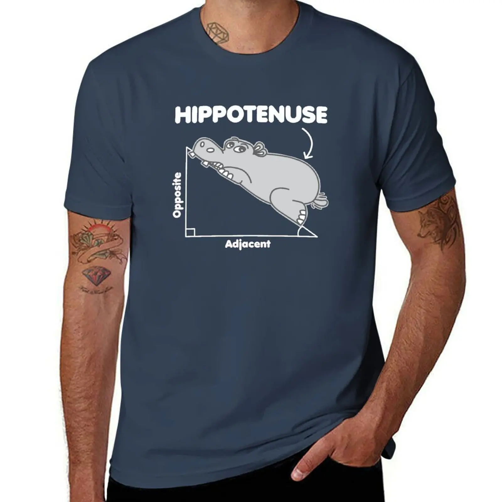 Hippotenuse Hippo T-Shirt Big and Tall Casual T-Shirt