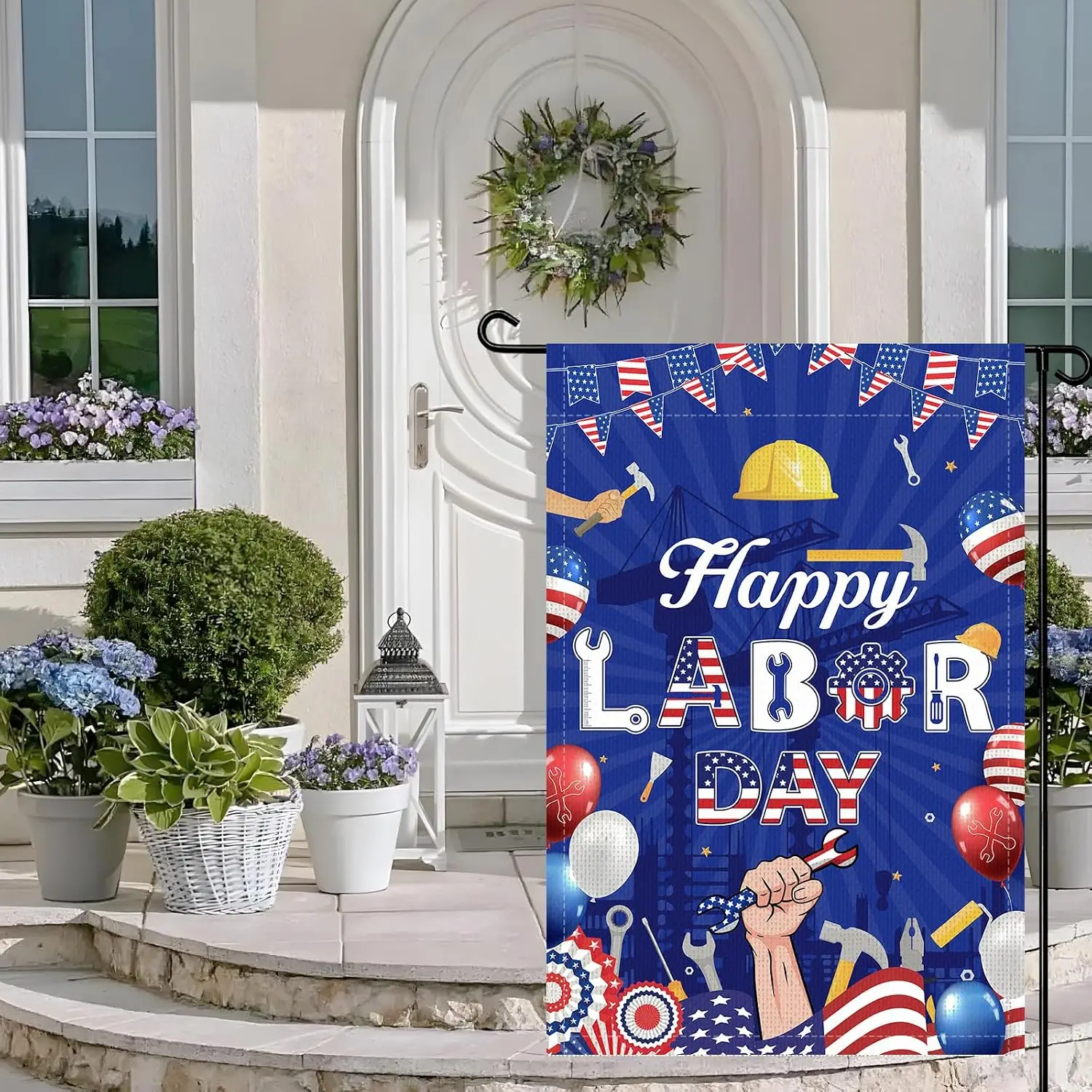 Labor Day Party Garden Flag Decorations, Happy Labor Day Double Sided Small Yard Flag Decorations, American Holiday Patrioti yyi