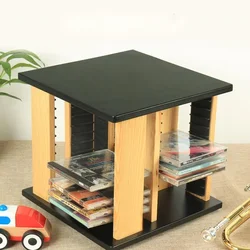 Compact 360-Degree Rotating Desktop CD Storage Shelf Disc Organizer Collection Box Ideal Gift for Music Lovers