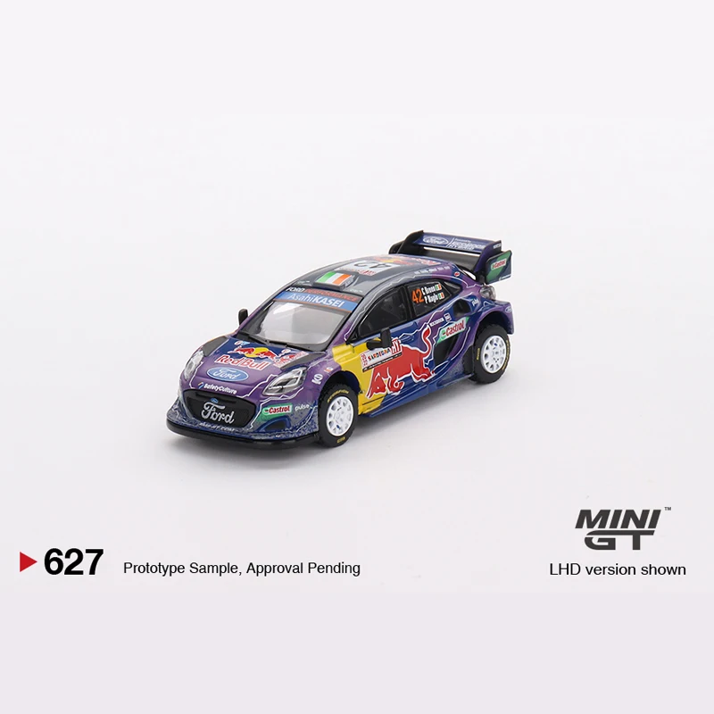 TSM Mini Gt 1/64 Minigt 627 Ford #42 m-sport WRT 2022 Italia Sardegna 2nd koleksi Model mobil paduan Die-cast