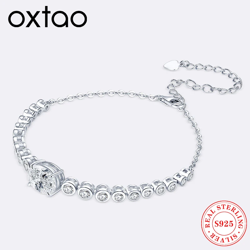 

OXTAO Муассанит браслет для женщин S925 стерлингового серебра браслет Боло лабораторный бриллиантовый золотой браслет ювелирные изделия для свадебной вечеринки