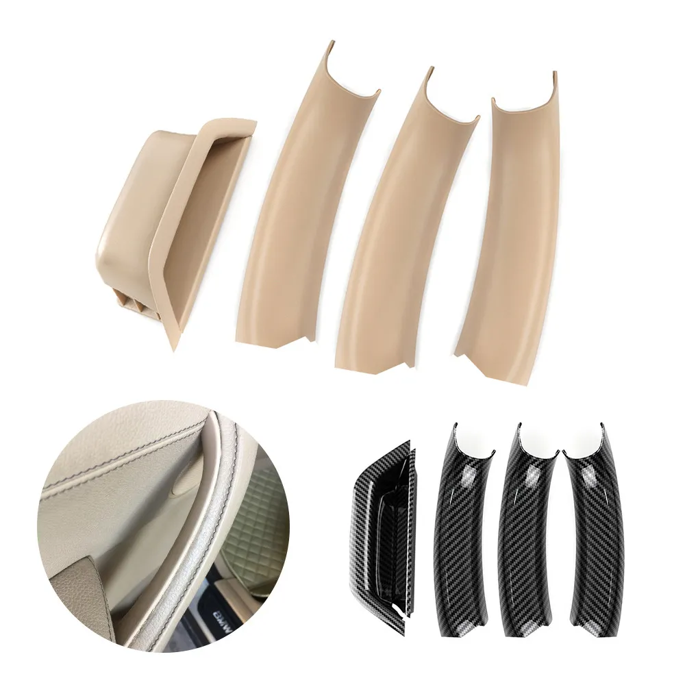 For BMW X3 X4 F25 F26 2010-2017 LHD / RHD ABS Car Interior Door Handles Panel Pull Trim Frame Cover Black/Beige/Carbon Texture