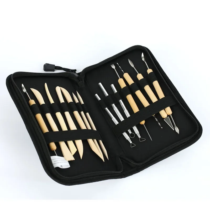 

New Pottery Clay Sculpture Carving Tool Set Made Of Wood And Metal Great For Paint Sculpture 14Pcs/bag -30