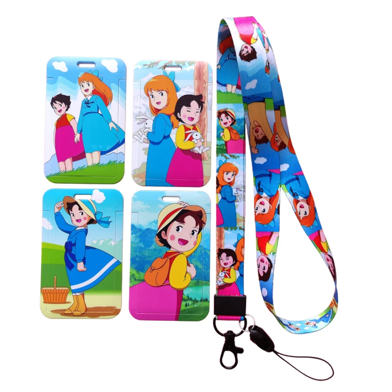 Girls Heidi ID Card Holder Lanyard for Keychain Kids Door Card Cover Women Business Card Case Neck Strap Badge Key Accessories