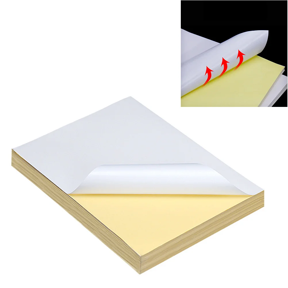 

100pcs A4 Laser Printing Paper Self-Adhesive Typing Paper For Office School Use Label Sheets Compatible With Inkjet Copier