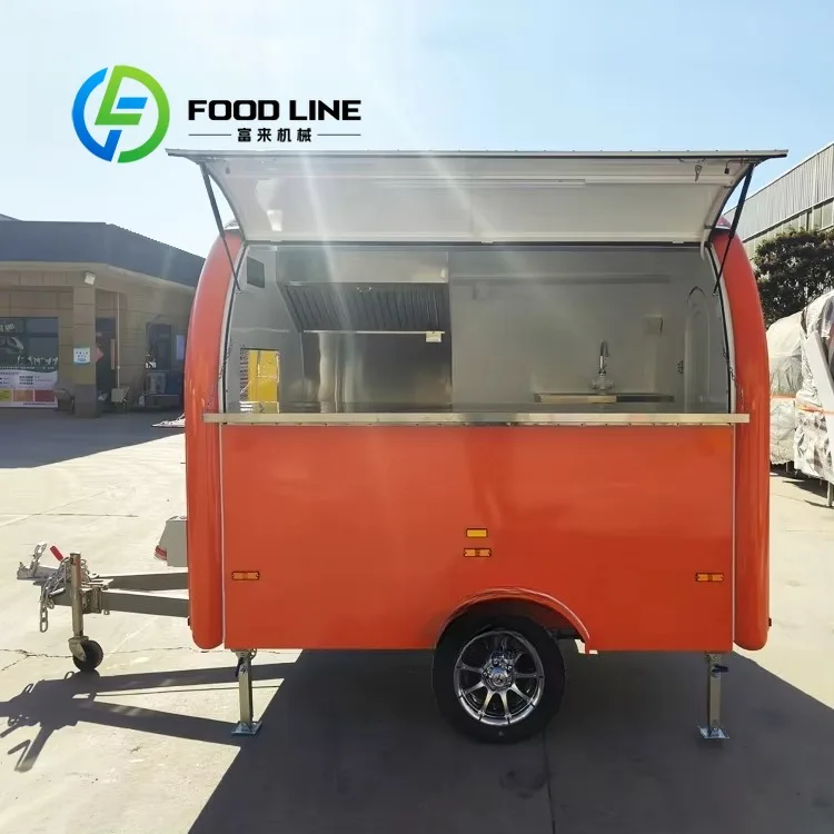 

Маленькая мобильная кухня Remorque Food Truck Food Trailer Мини-квадратный гамбургеры Пицца Барбекю Прицеп для фаст-фуда Тележка для продажи