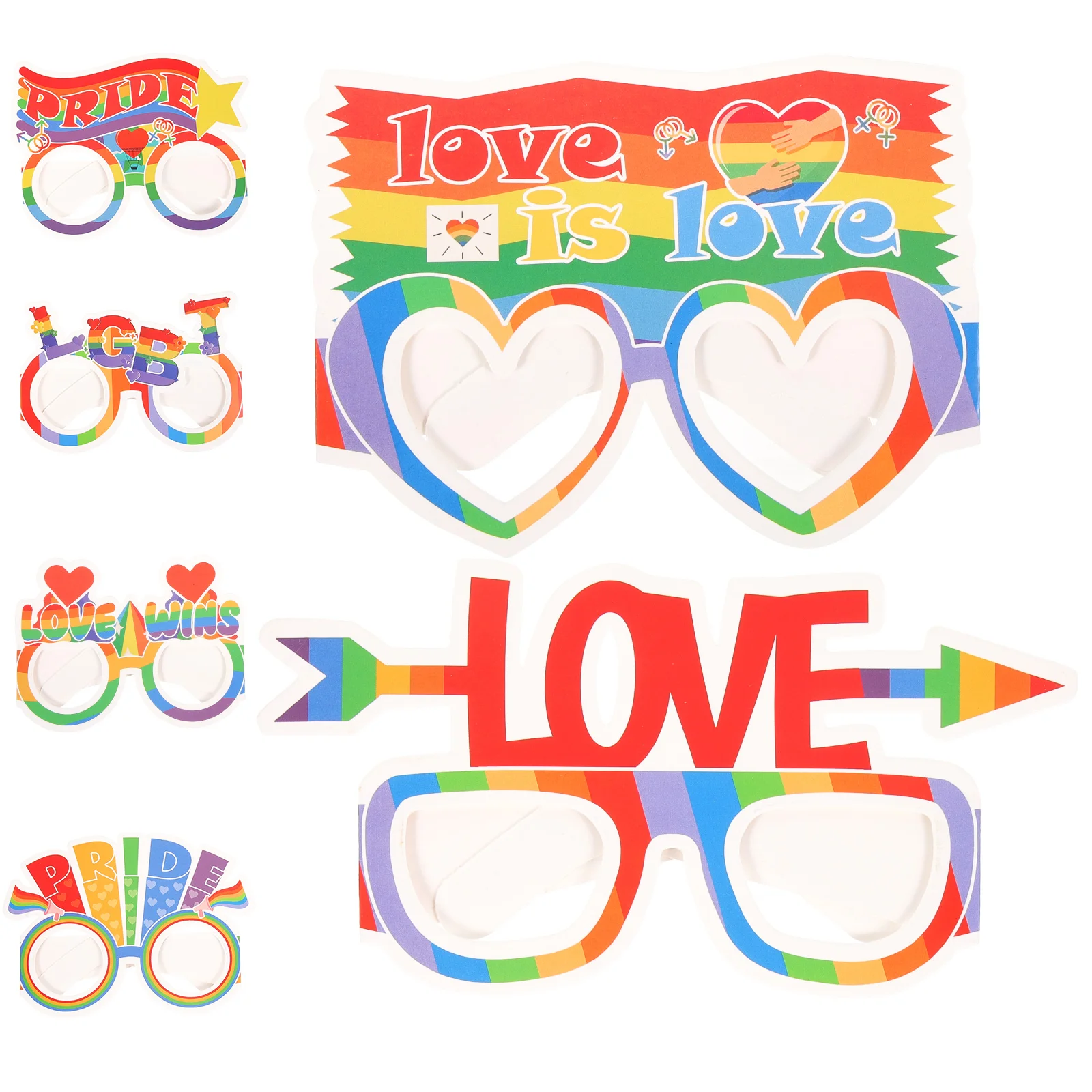 

6 Pcs Glasses Beautiful Pride Party Eyeglasses Decors Design Comfortable Wear Photo Props Party Supplies