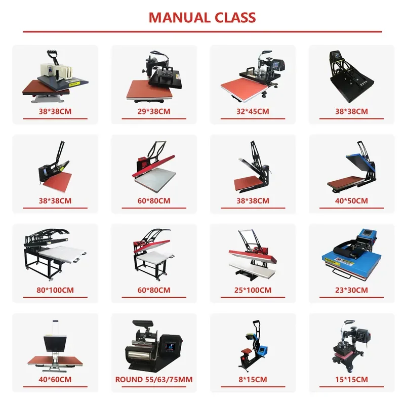 Various types of T-shirt printing hot presses
