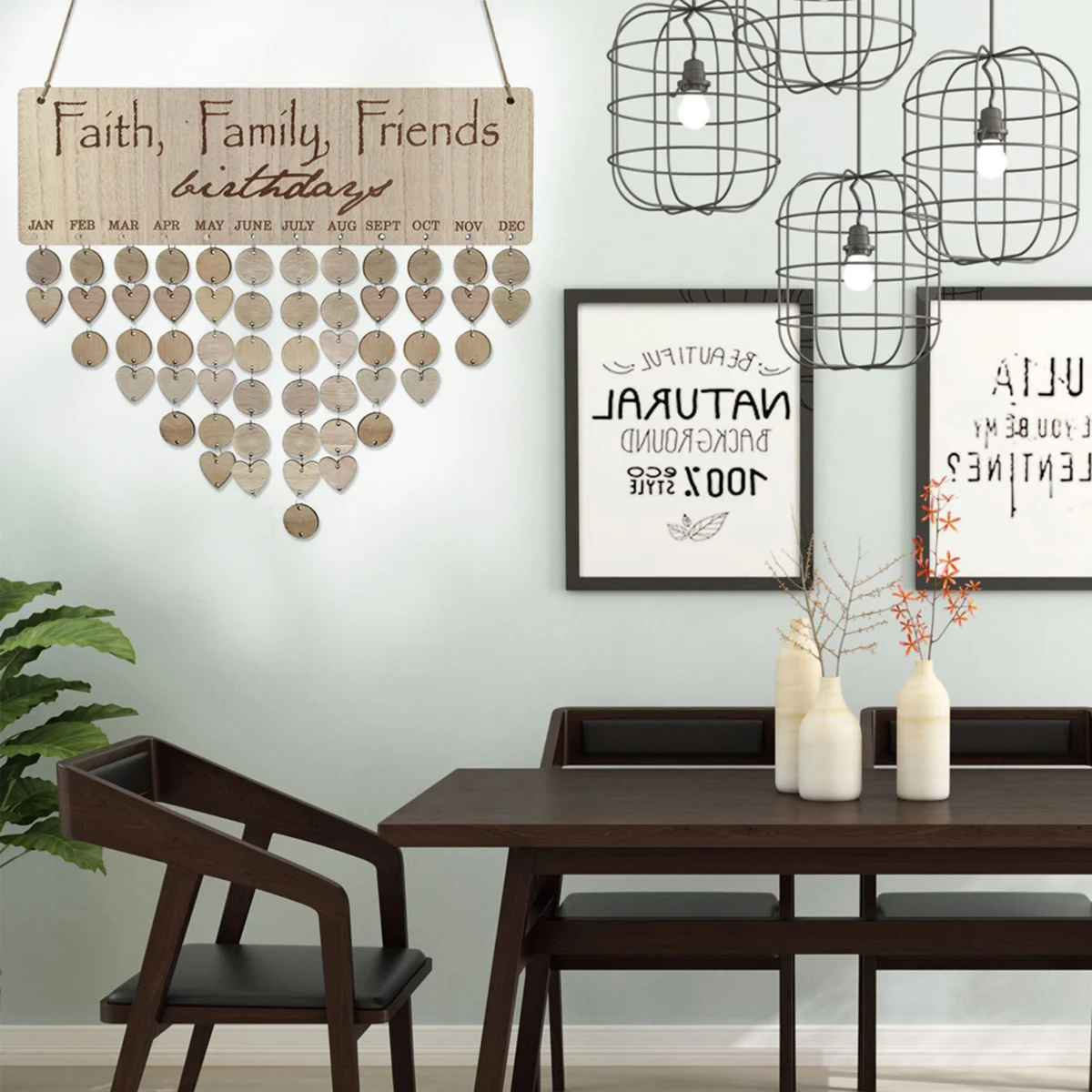 لوحة تقويم خشبية لتذكير عيد ميلاد الأسرة ديكور الحائط الشمال لتقوم بها بنفسك معلقة تاريخ المقتفي لمهرجان الذكرى السنوية #6