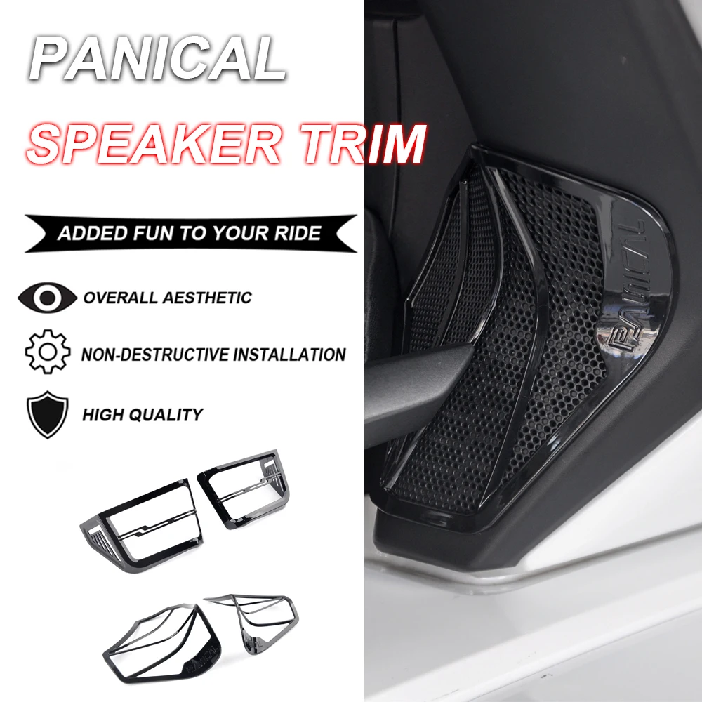 Panical Rear Speaker Grills Audio Trumpet Trim Cover Decorate For Honda Gold Wing GL1800 B F6B 2018-2026 Black
