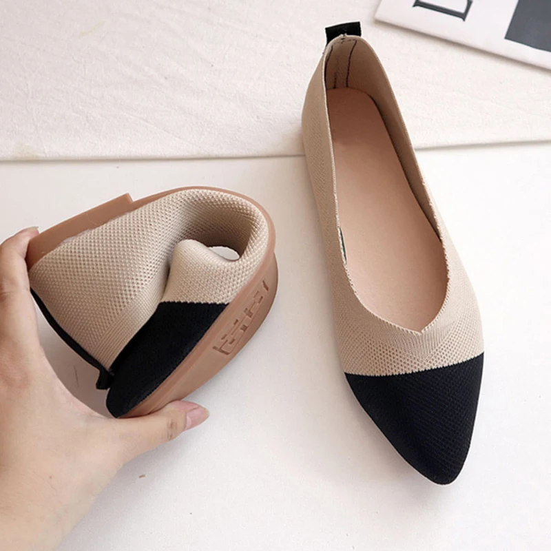 Fashion Simple and Comfortable Soft Sole Soft Surface 2023 Leisure All Pointed Toe Slip-on Shoes Women