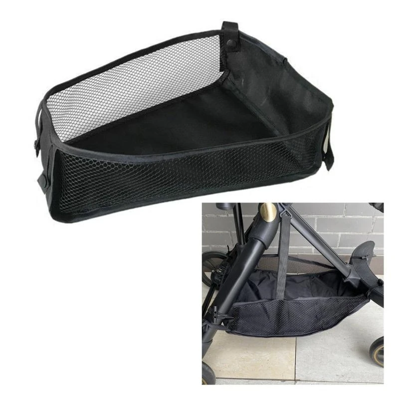 Portable Baby Stroller Organizers Bag Black Oxford Cloth Storage Basket Stroller Accessories for Newborns & Infants