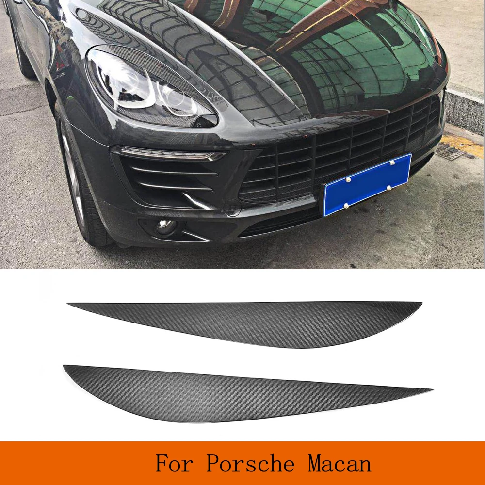 

Dry Carbon Front Headlight Eyebrows for Porsche Macan Base/Turbo/GTS/S Sport Utility 4Door 2014-2018 Head Lamps Eyelid Cover