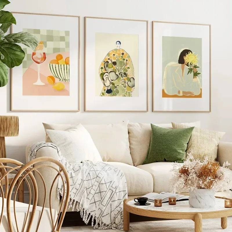 Woman Apricot Lemon Papaya William Morris Botanical Wall Art Aesthetics Print Canvas Painting Posters for Living Room Decor
