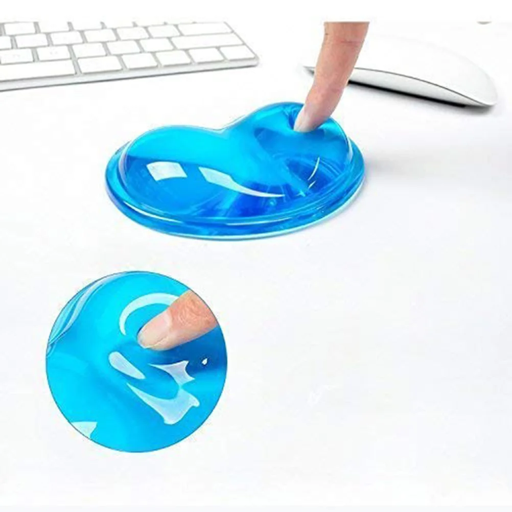 

Desk Wrist Support Heart Shaped Mouse Pad Cushion Rest Silicon Blue Keyboard and