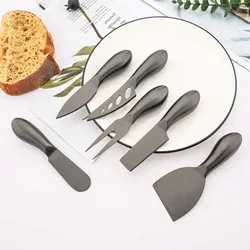 Matte Black Cheese Knives Set Cheese Cutlery Steel Stainless Cheese Slicer Cutter Handle Mini Knife Butter Knife Spatula Fork