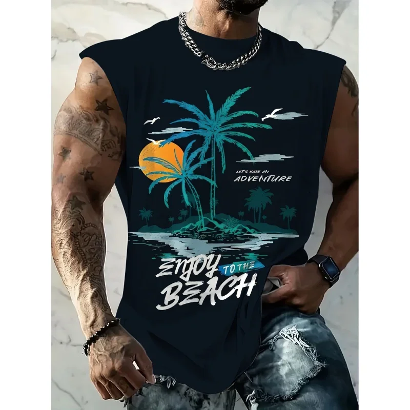 

Summer New Leisure Fashion Men's Tank Top 3D Smiley Printed Loose Sport Vest Outdoor Running Quick Drying Man Sleeveless T-shirt
