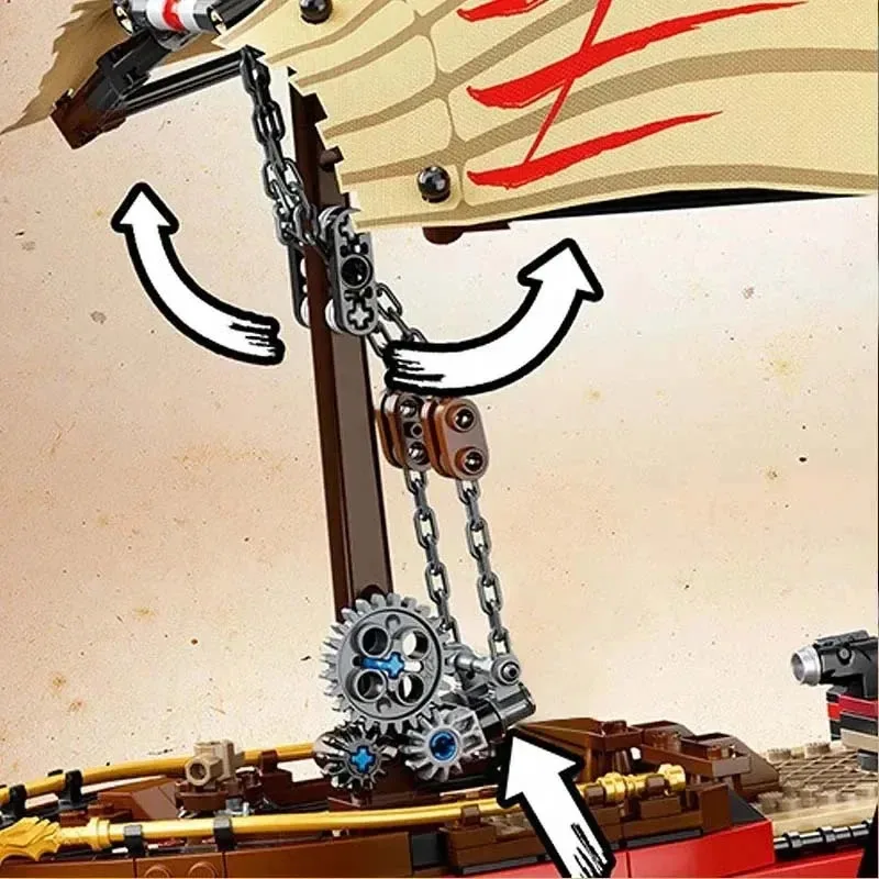 1781 pcs Destiny Bounty Ship Building Blocks 71705 Dragon Boat Monastery Bricks Toys For Boy Children Birthday Gifts Compatible