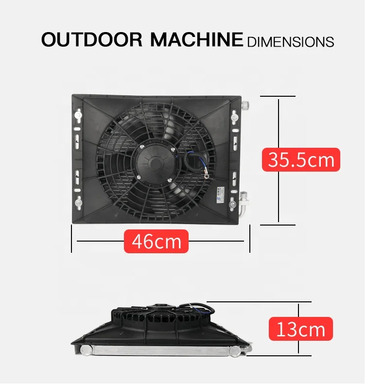 Rv 트럭 트랙터 밴 요트 에어컨 공기 냉각기 공기 냉각 팬용 DC12V/24V 범용 유형 Rv 에어컨