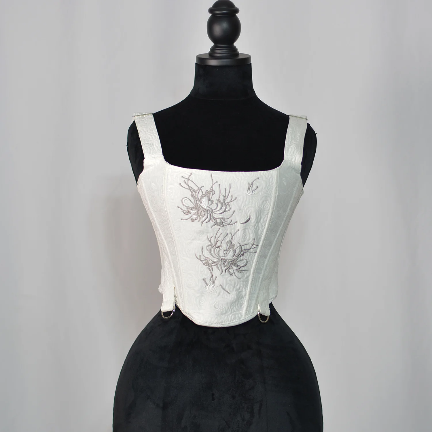 

Серо-красный корсет с цветочной вышивкой, сексуальный женский жилет с регулируемыми бретелями, белые бюстье для похудения, винтажный готический лиф, лето