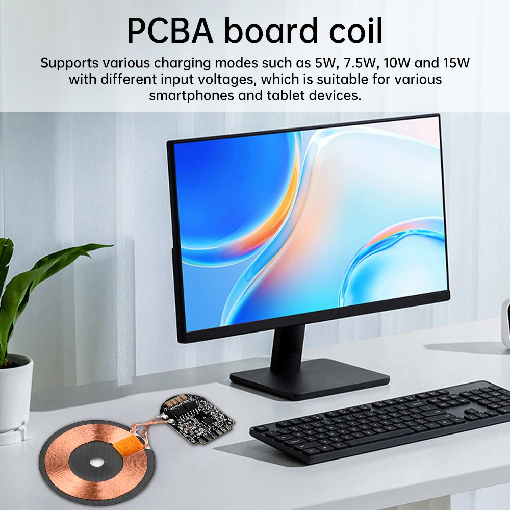 15W High Power Wireless Charger Module Wireless Charger Transmitter Module PCBA Board Coil Support Magnetic Pop-up Window