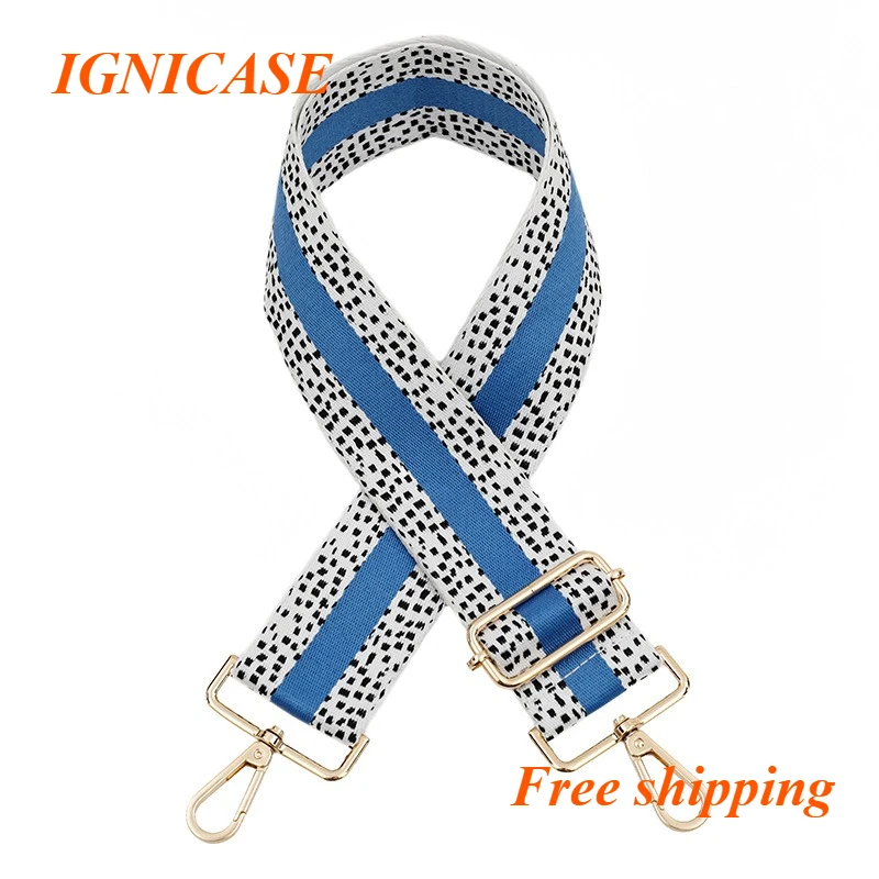 IGNICASE Dot Pattern Wide Handbag Strap Adjustable Metal Buckle Replacement Crossbody Purse Shoulder Strap Bag Accessories