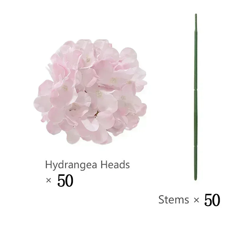 50 stuks kunstmatige hortensia bloemen zijden hortensia hoofden voor bruiloft