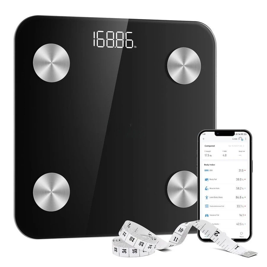 

for Body Weight, Digital Smart Bathroom Weight Scale with BMI, Body Fat, Muscle Mass, Accurate 20 Body Composition Scale, 10.2 C