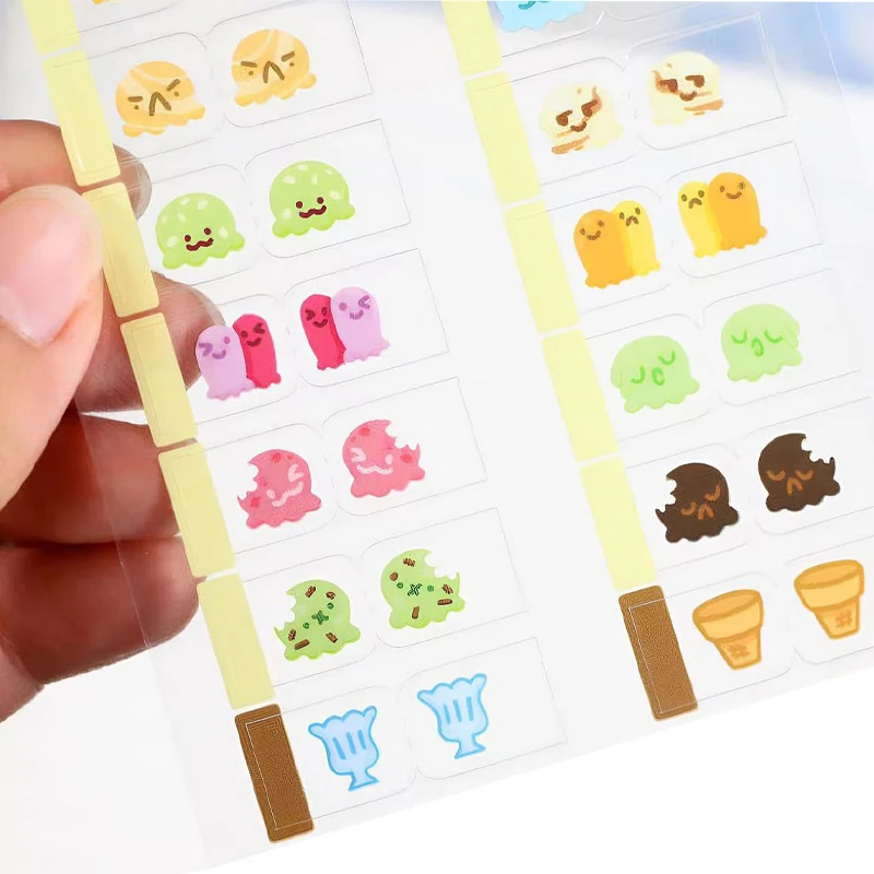 22/44 قطعة من علامات تبويب الفهرس المزخرفة بطابع الآيس كريم اللطيف وعلامات المرجعية، مثالية للمجلات والدفاتر الملاحظات وإكسسوارات المذكرات