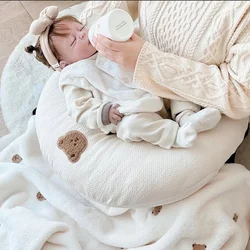 Almohada con forma de luna para niños, reposacabezas desmontable con diseño de oso de bebé recién nacido, almohada decorativa para amamantar