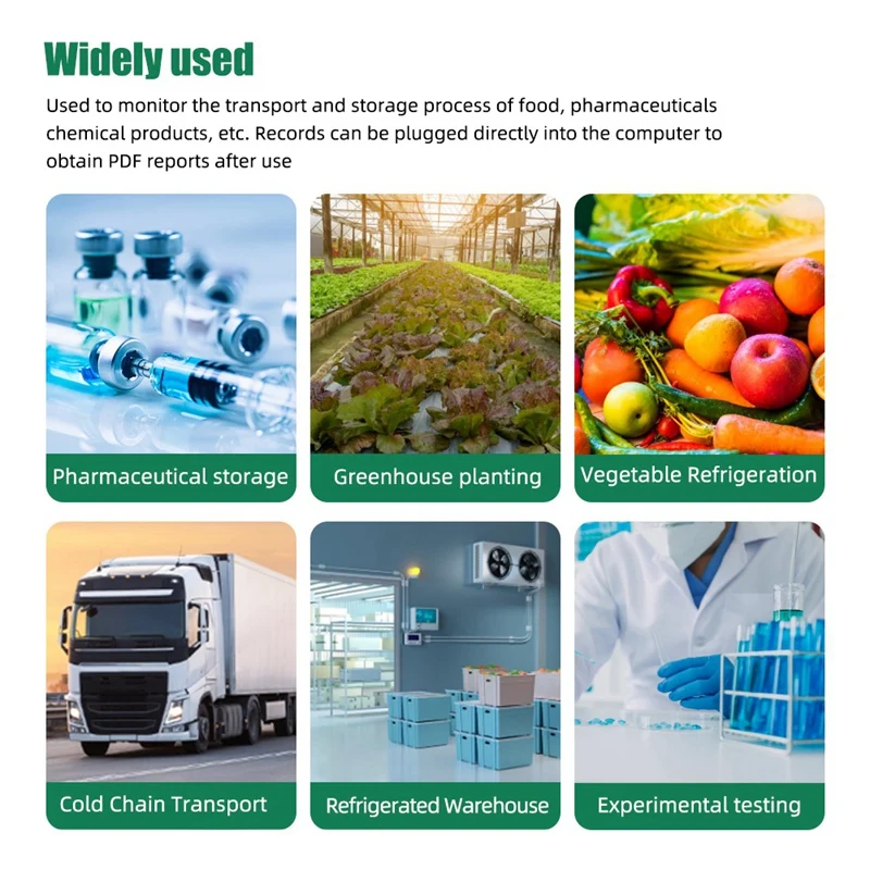 180 Days Temperature Data Recorder Disposable USB Data Logger PDF Report For Cold Chain Transport
