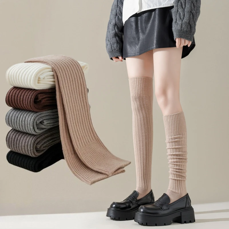 

2025 Autumn Winter Long Socks Women Stockings Knitted Warm Thigh High Socks Japanese Fashion Knee High Socks Thigh High Stocking