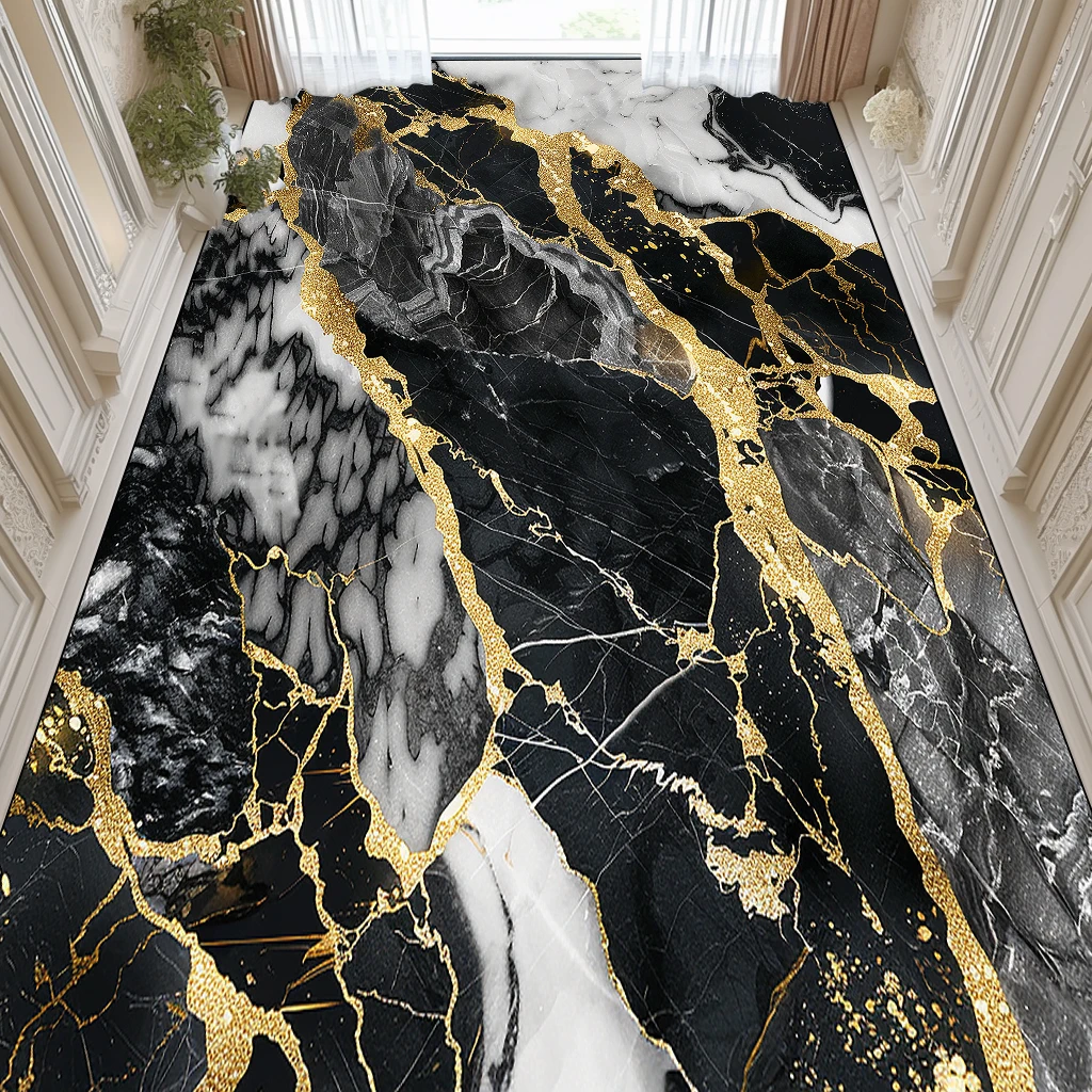 Modern Luxury Marble Carpet for Living Room Decoration Home Entrance Door Mat Geometric Abstract Rug Non-slip Coffee Tables Mat