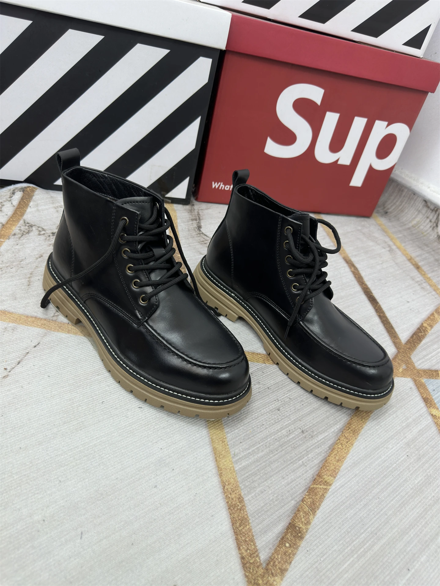 

Стильные мужские мотоциклетные ботинки в стиле ретро, кожаные, с синтетической подкладкой, тонкой флисовой подкладкой, без этикеток, модная молодежная обувь.