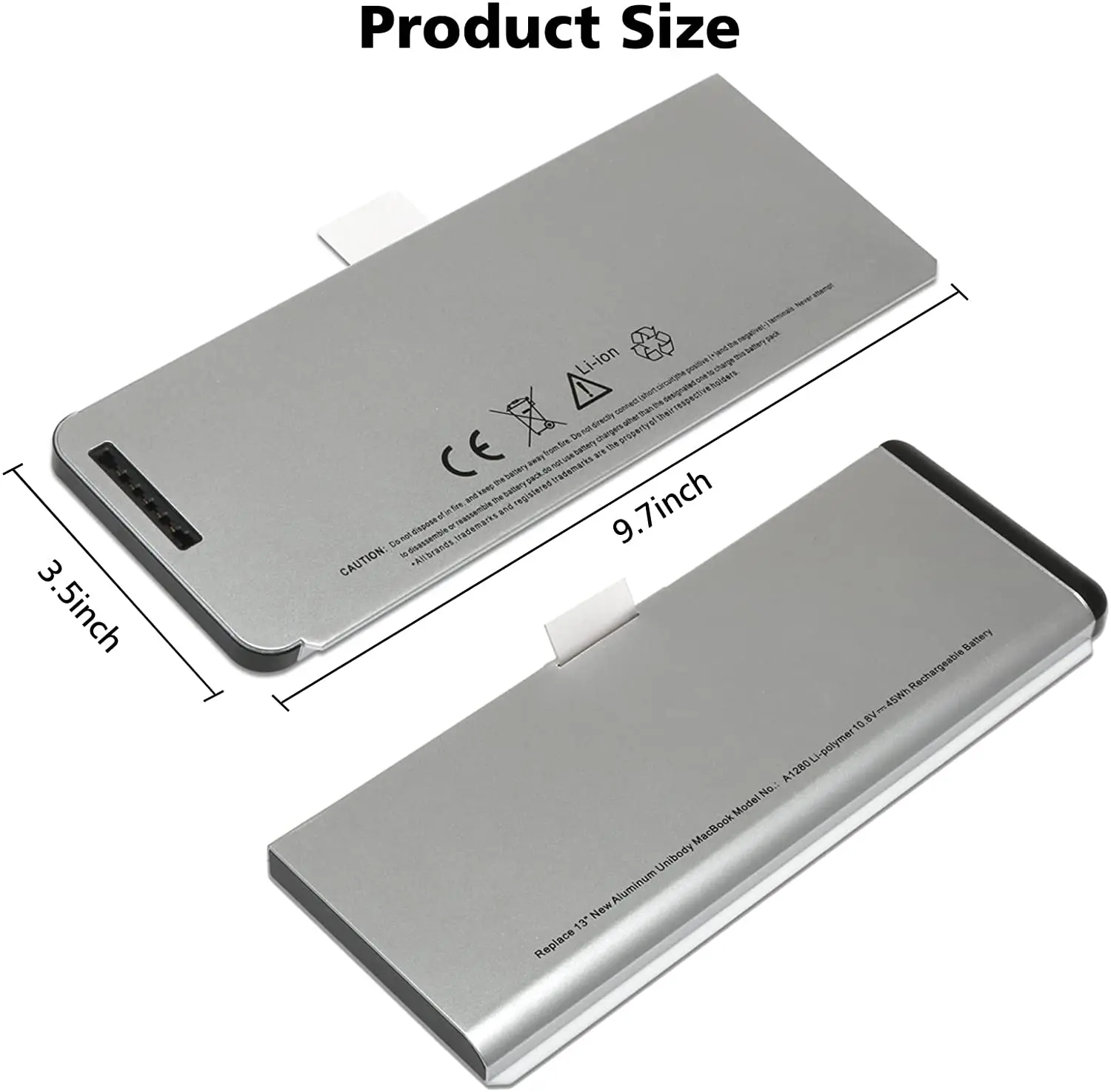 A1280 Laptop Battery for Apple MacBook 13 Inch A1280 A1278 (2008 Version) Compatible for MB771G/A MB467LL/A MB466LL/A 10.8V 45Wh