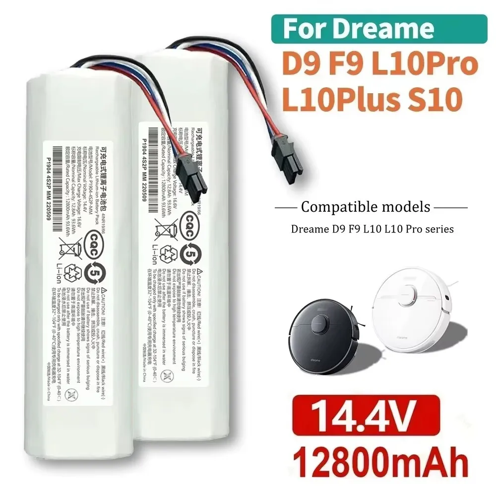 

100% Original 14.4V 6500mAh Robotic Vacuum Cleaner Replacement Battery For Dreame F9 D9 L10 Pro Plus RLS3 RLS5 RLS5L RLS5D Part