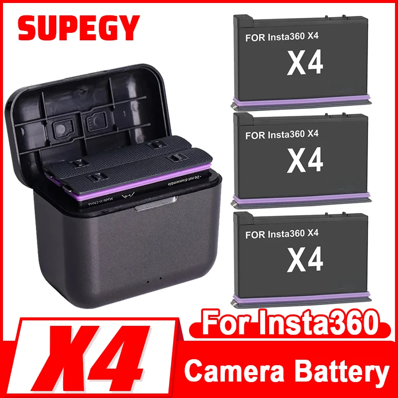 For Insta360 ONE X4 Camera Battery & 2 Slots Charger 360 Panoramic Action Camera Accessories Batteries For Insta360 X4 Battery