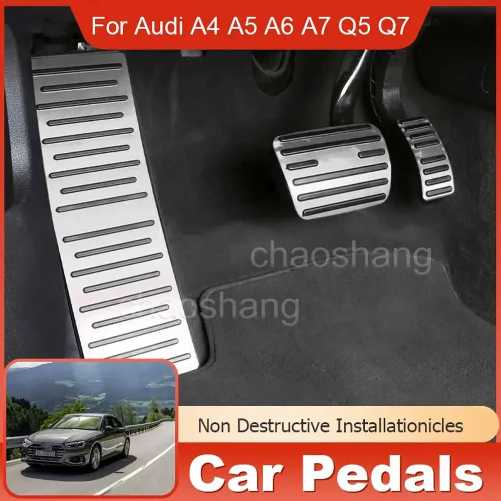 

for Audi A3 A4 A5 A6 A7 A8 Q5 Q7 B8 TT 2008~2016 Car Pedal Stainless Steel Gas Brake Footrest Pedal Protection Cover Accessories