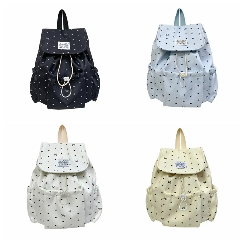 Lightweight Drawstring Backpack College Style Large Capacity Nylon Backpack Cloth Korean Style Students School Bag Women