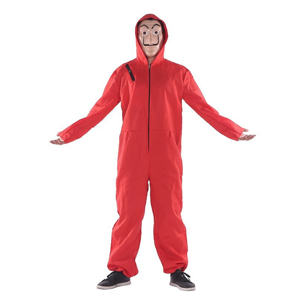 

Halloween Dali Joker Card House Costume – Red Jumpsuit Dali Joker Family Matching Cosplay Outfit