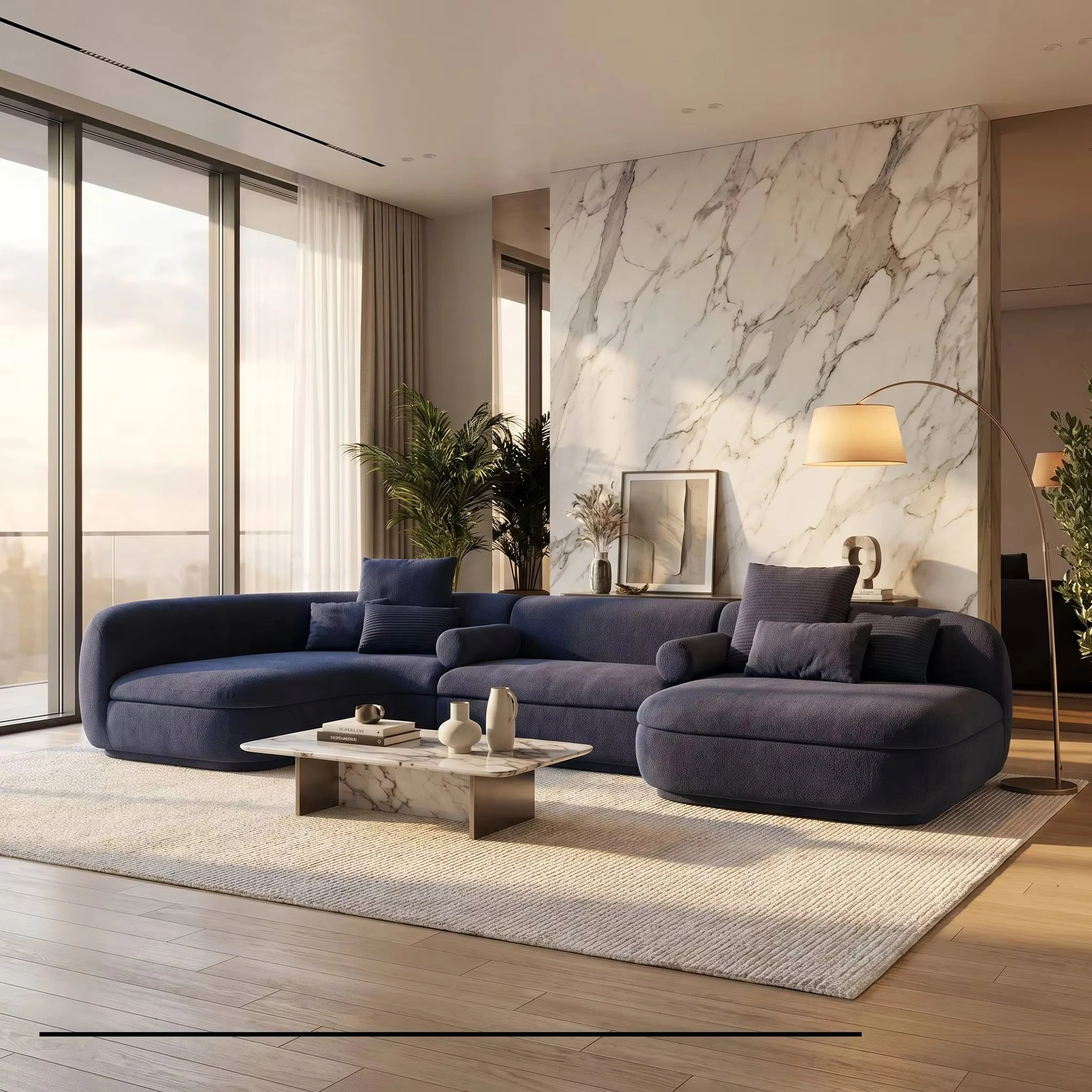 #￥Bespoke Curved Sofa | Luxury Residential & Hospitality Seating, Fully Customizable, One-Stop Furniture Sourcing & Coordination