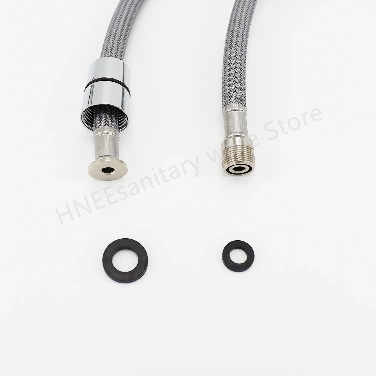 50/60/150cm F1/2 M15*1 Pull Out Faucet Hose Nylon Braided Flexible Water Hose For Kitchen Black Gray Plumbing Spinning Tube
