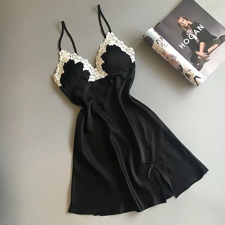 

Жаркое лето, однотонное сексуальное женское белье с v-образным вырезом, женское шелковое платье, пижама, пижама, пижама