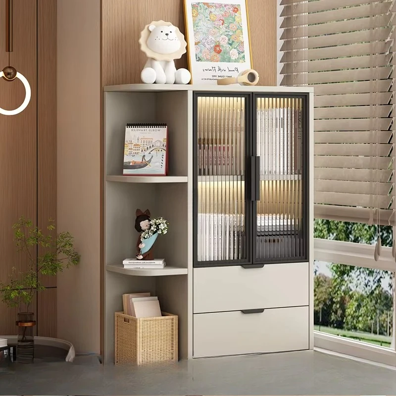 yjq  bay window storage cabinet balcony bookshelf household multi-layer storage floor to wall window sill storage cabinet