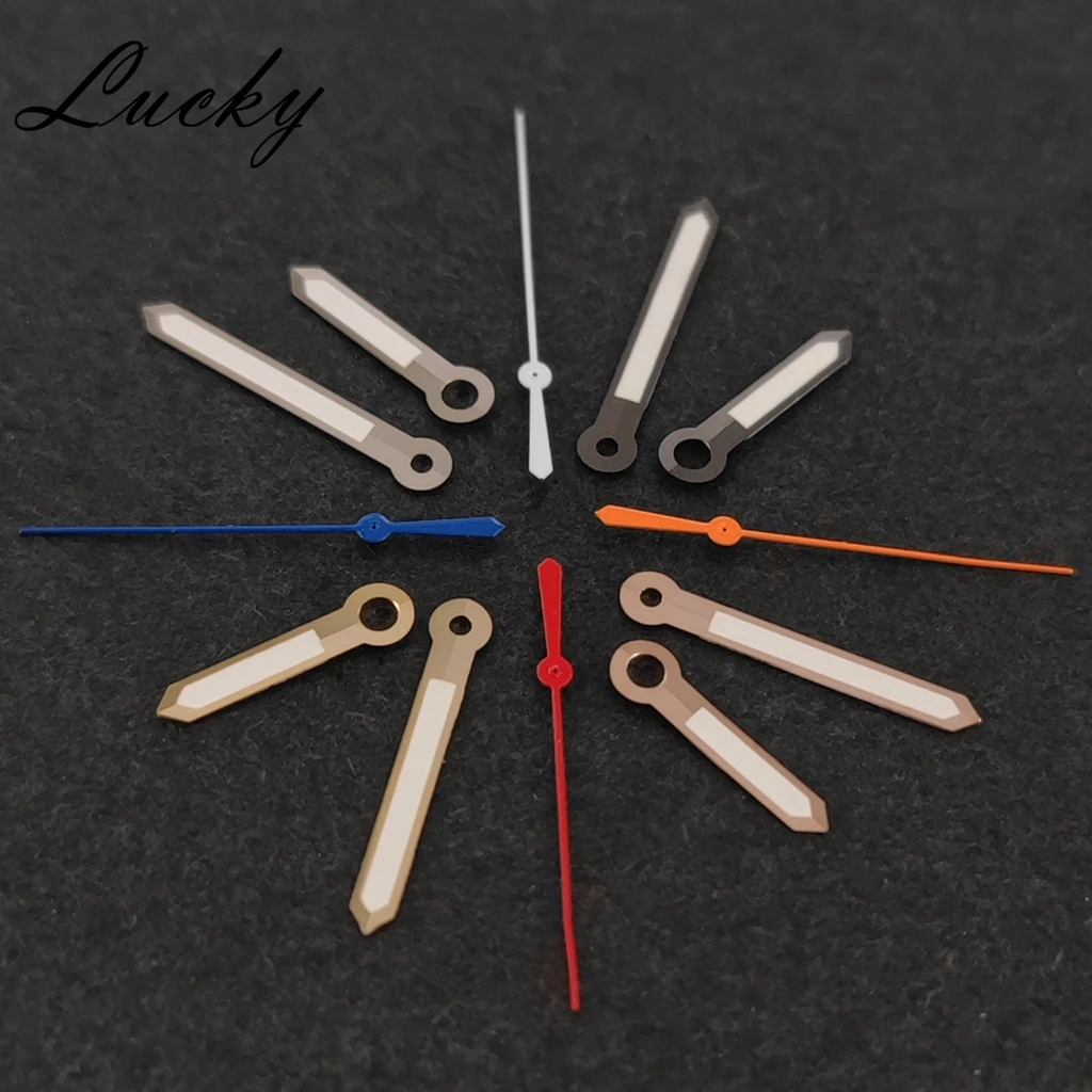 NH35 NH36 عالية الجودة الأيدي الفضة بندقية الذهب ارتفع ساعة ذهبية الأيدي الأخضر مضيئة الساعات مؤشرات تناسب حركة NH35/NH36/4R/7S